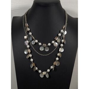 Premier Designs Coastal Necklace Multi Strand Bead‎ 20" Beachy Statement Neutral